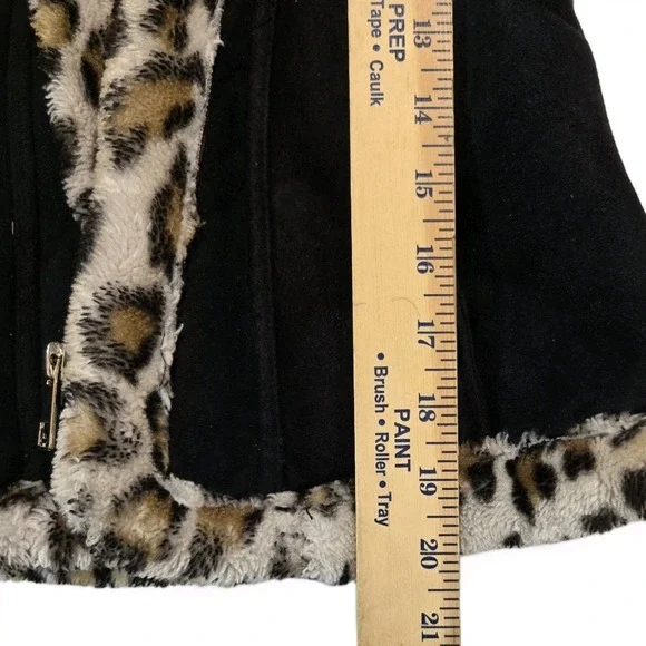 Hawke & Co Black Toddler Jacket with Leopard Trim - Picture 9 of 11